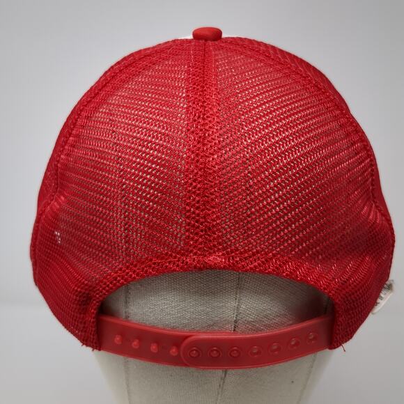 Fitzgeralds Snapback Rope Trucker Hat Red One Size Colorblock Mesh Back - Picture 6 of 9
